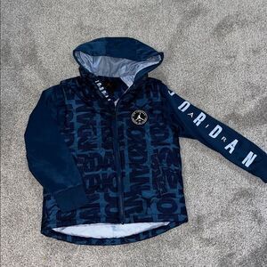 Blue Air Jordan Youth Graffiti Vest sweatshirt Zipper puffer jacket Basketball S